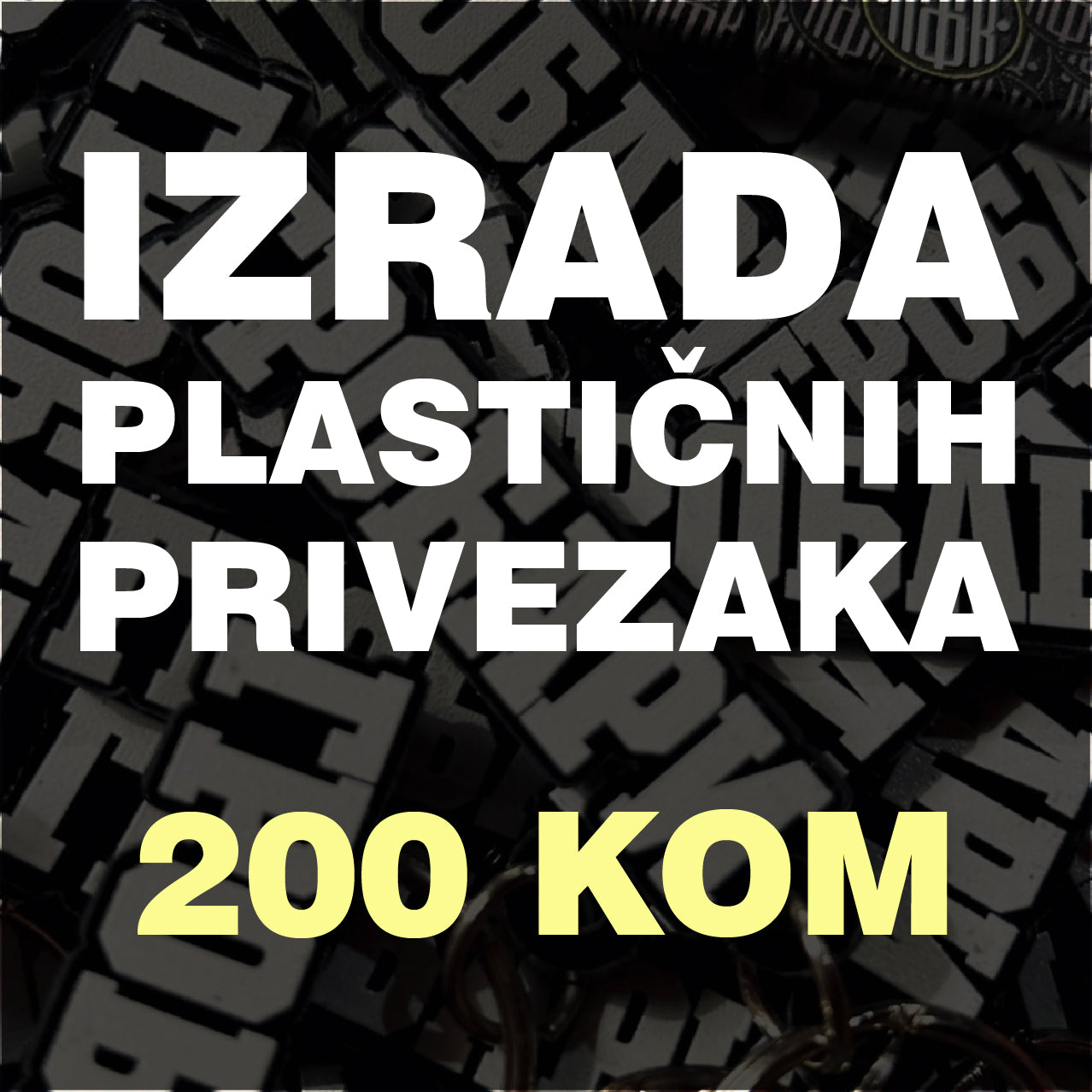 Izrada plastičnih privezaka 200 kom